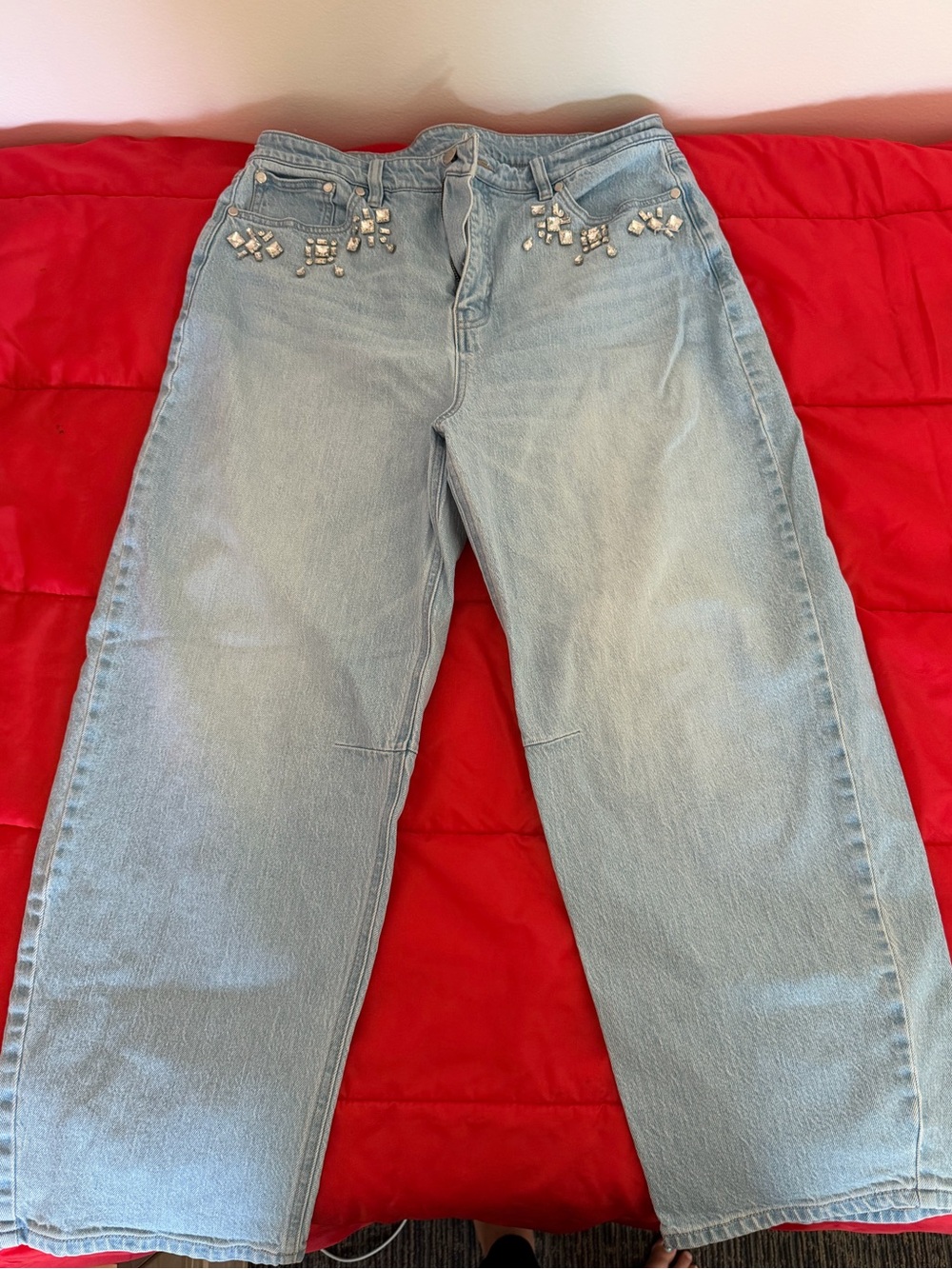 Light Wash Embellished Women’s Jeans